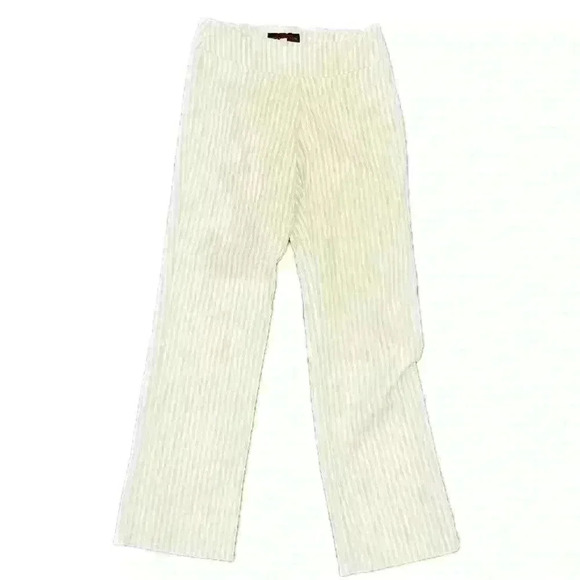 Krazy Larry Women's Stretch Linen Wide Ankle, Oatmeal striped size 2 - Picture 3 of 10